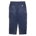 CARHARTT Cargo Mens Trousers Blue Relaxed Straight W36 L29