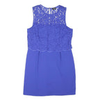 OASIS Womens Blue Lace Bodycon Dress Polyester Blend Sleeveless Mini UK 16