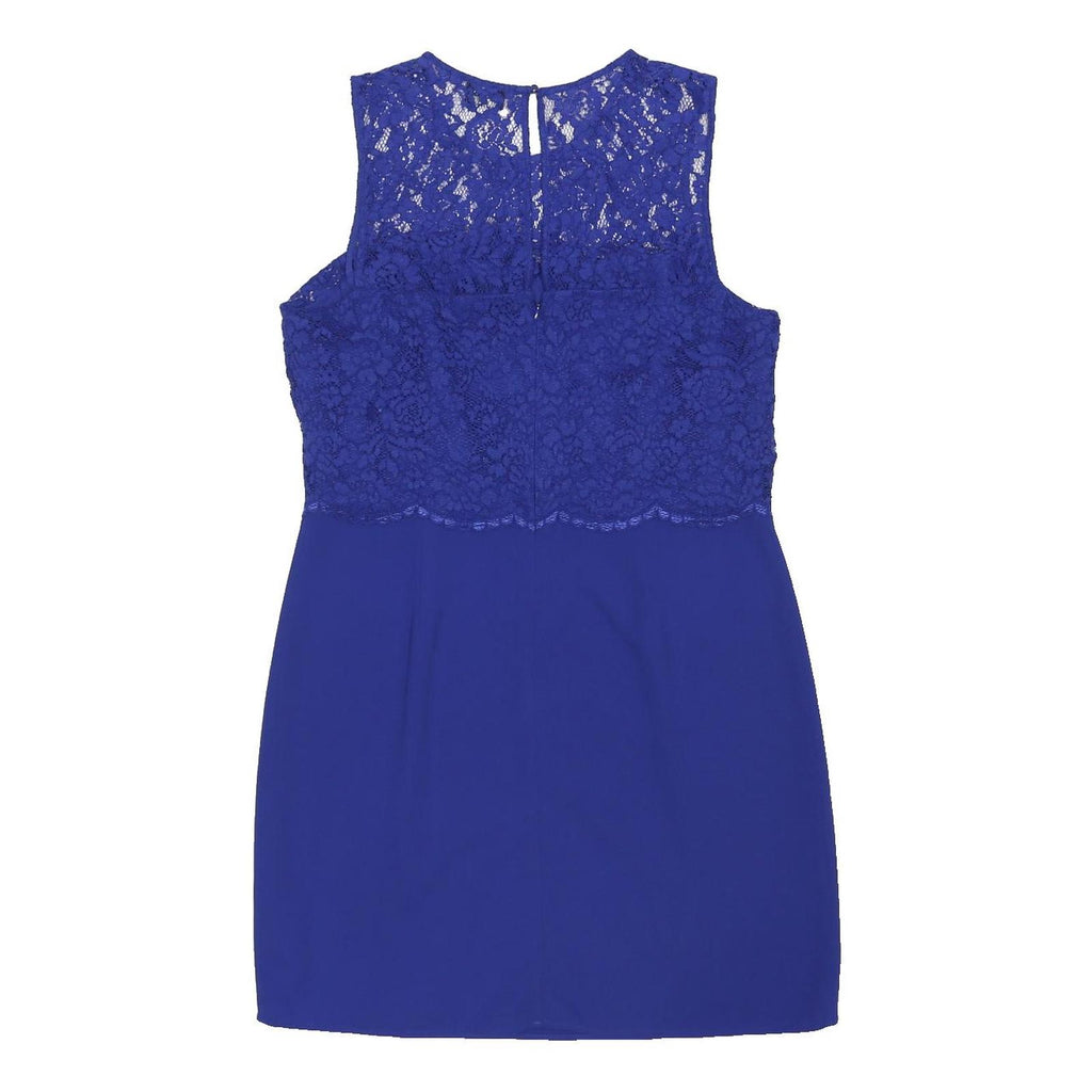 OASIS Womens Blue Lace Bodycon Dress Polyester Blend Sleeveless Mini UK 16