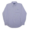 RALPH LAUREN Mens Blue Check Classic Fit L Button-Down Cotton Shirt