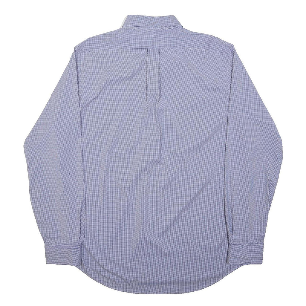 RALPH LAUREN Mens Blue Check Classic Fit L Button-Down Cotton Shirt