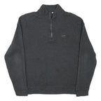 CALVIN KLEIN Womens Grey Jumper Pullover Crew Neck Basic Knit L Casual Cotton