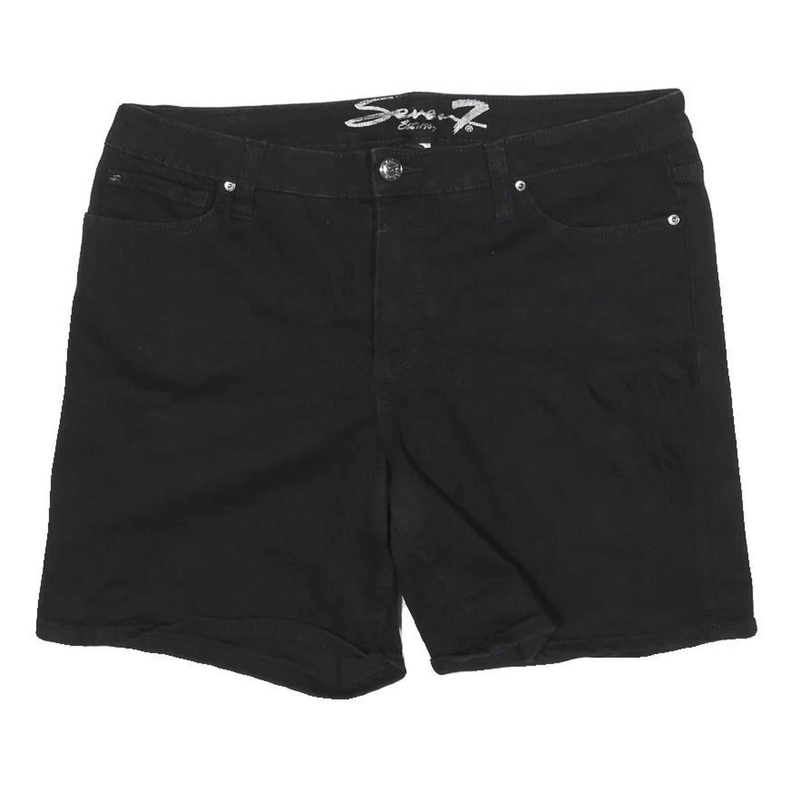 7 FOR ALL MANKIND Womens Black Casual Shorts XL W38 Cotton Blend Stylish Fit