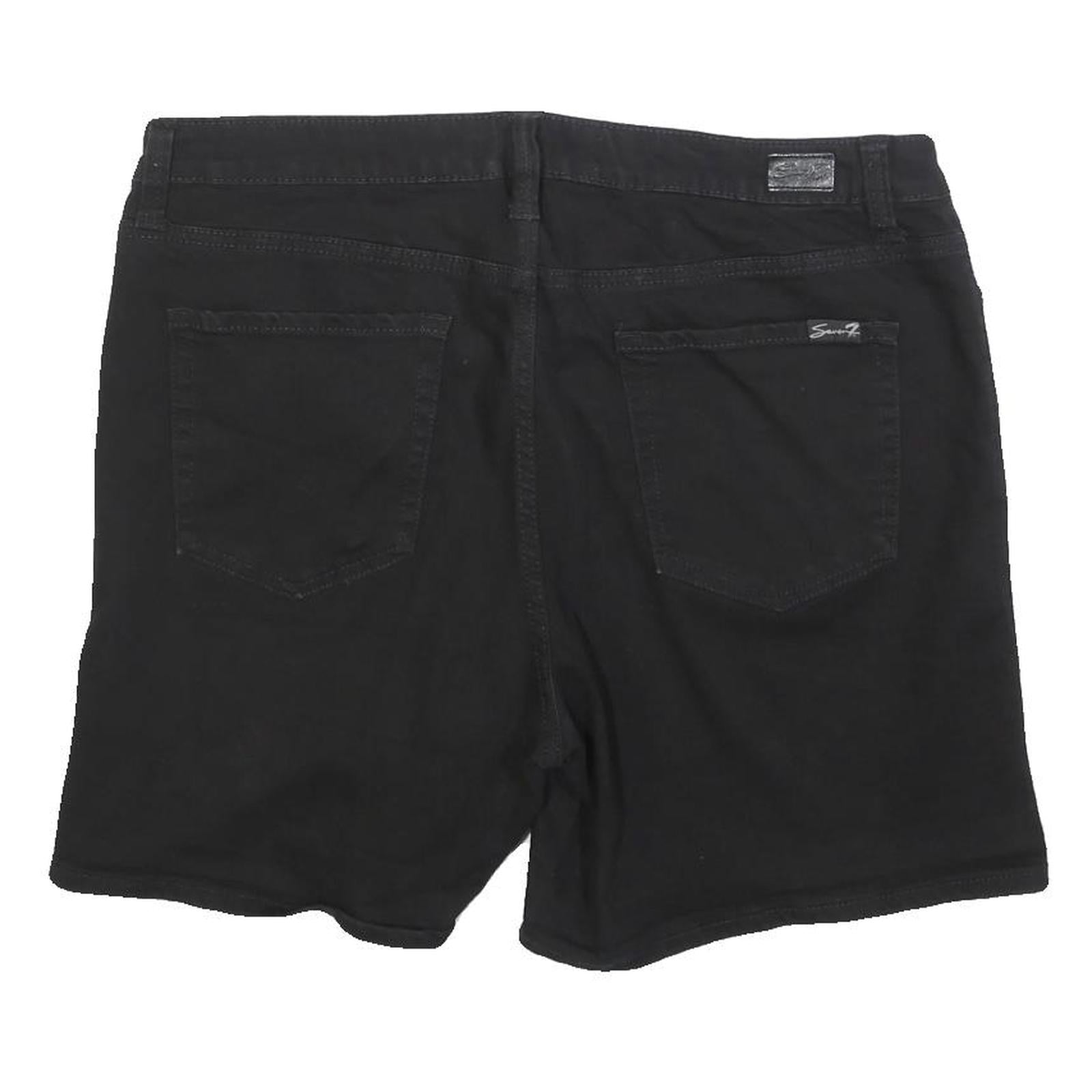 7 FOR ALL MANKIND Womens Black Casual Shorts XL W38 Cotton Blend Stylish Fit