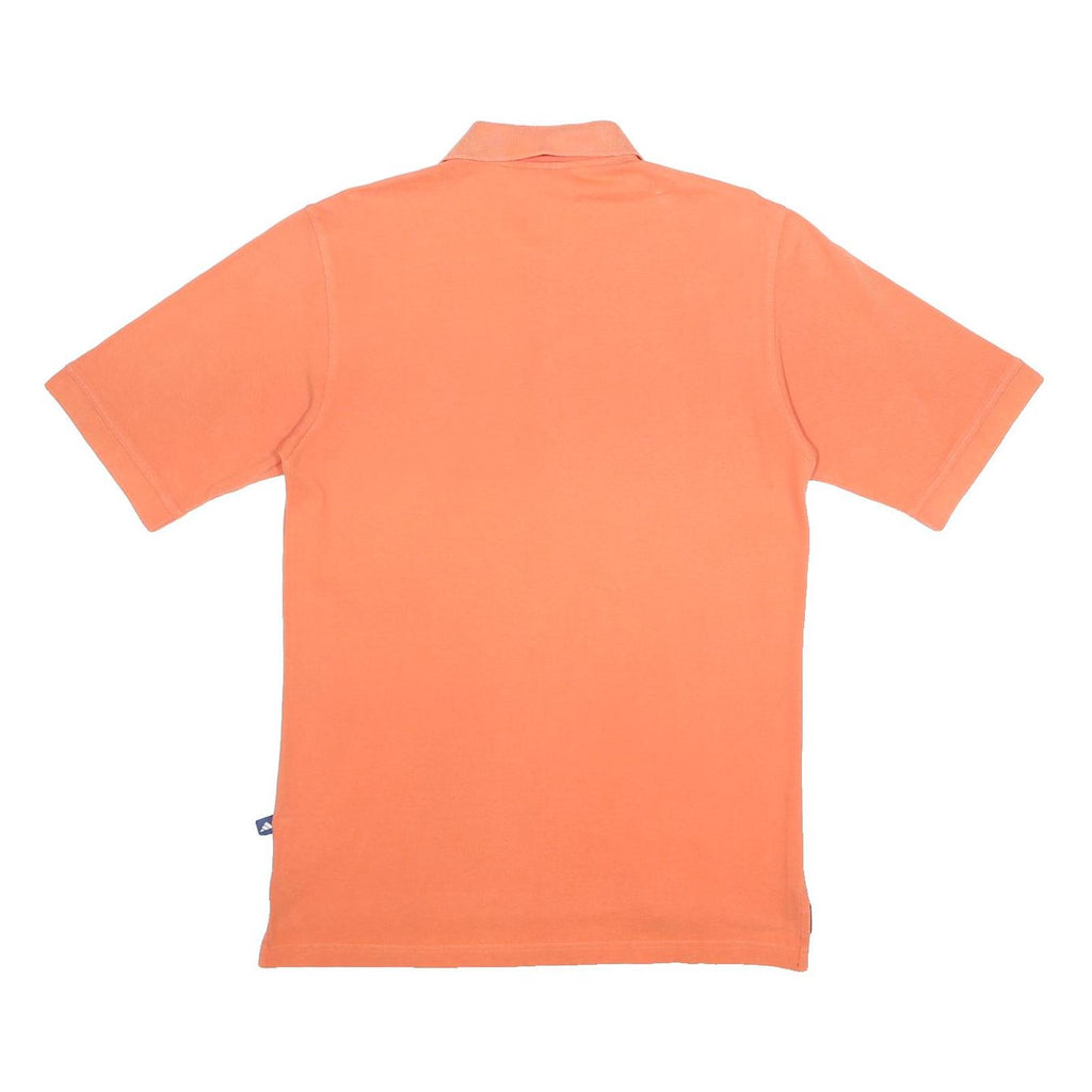 ADIDAS Mens Orange Short Sleeve Plain Cotton Polo Shirt M Casual Sportswear