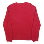 CHAPS Mens Red Plain Crew Neck Basic Knit Jumper L Cotton Blend Casual Comfort