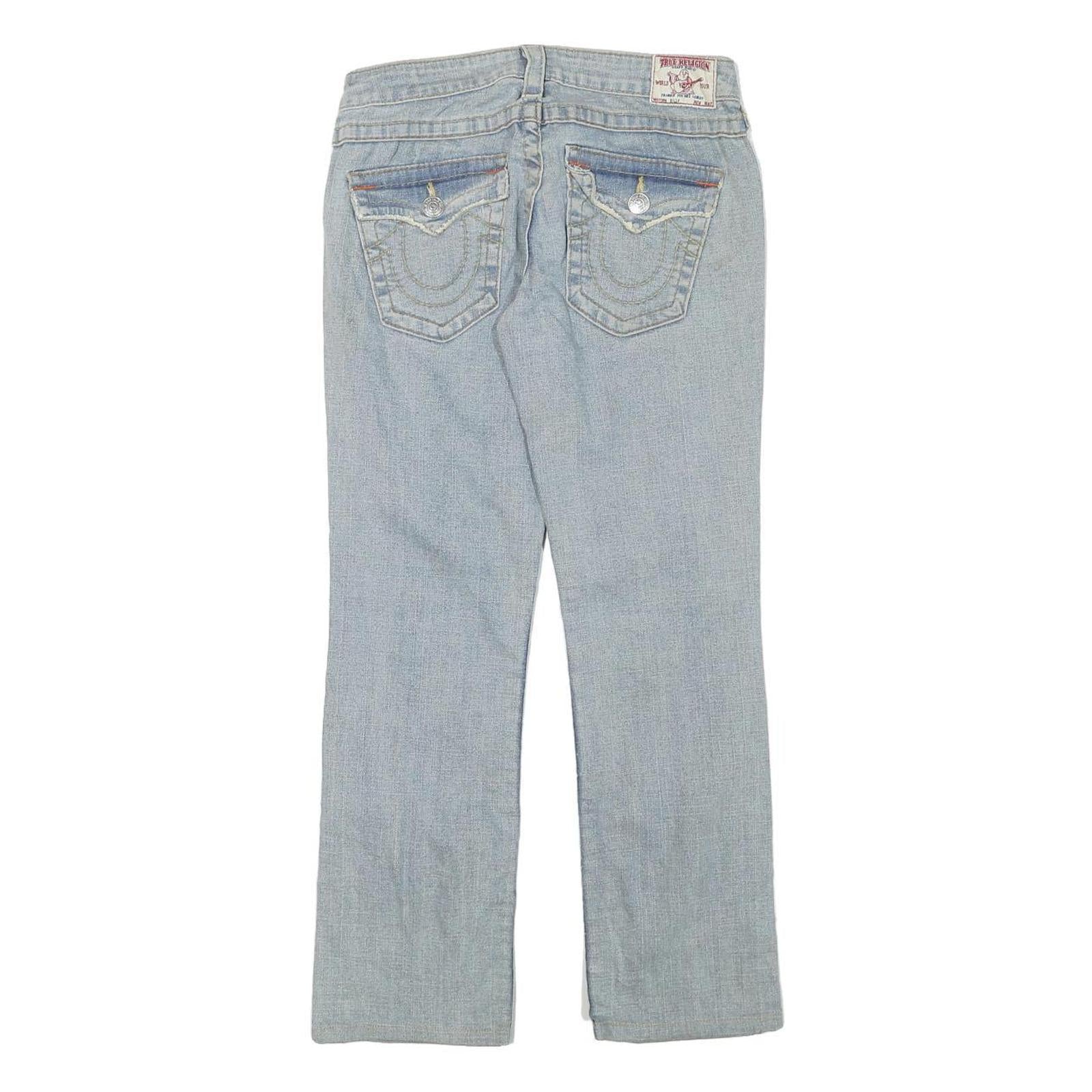 TRUE RELIGION Womens Jeans Blue Regular Bootcut Denim Light W28 L28 Stylish