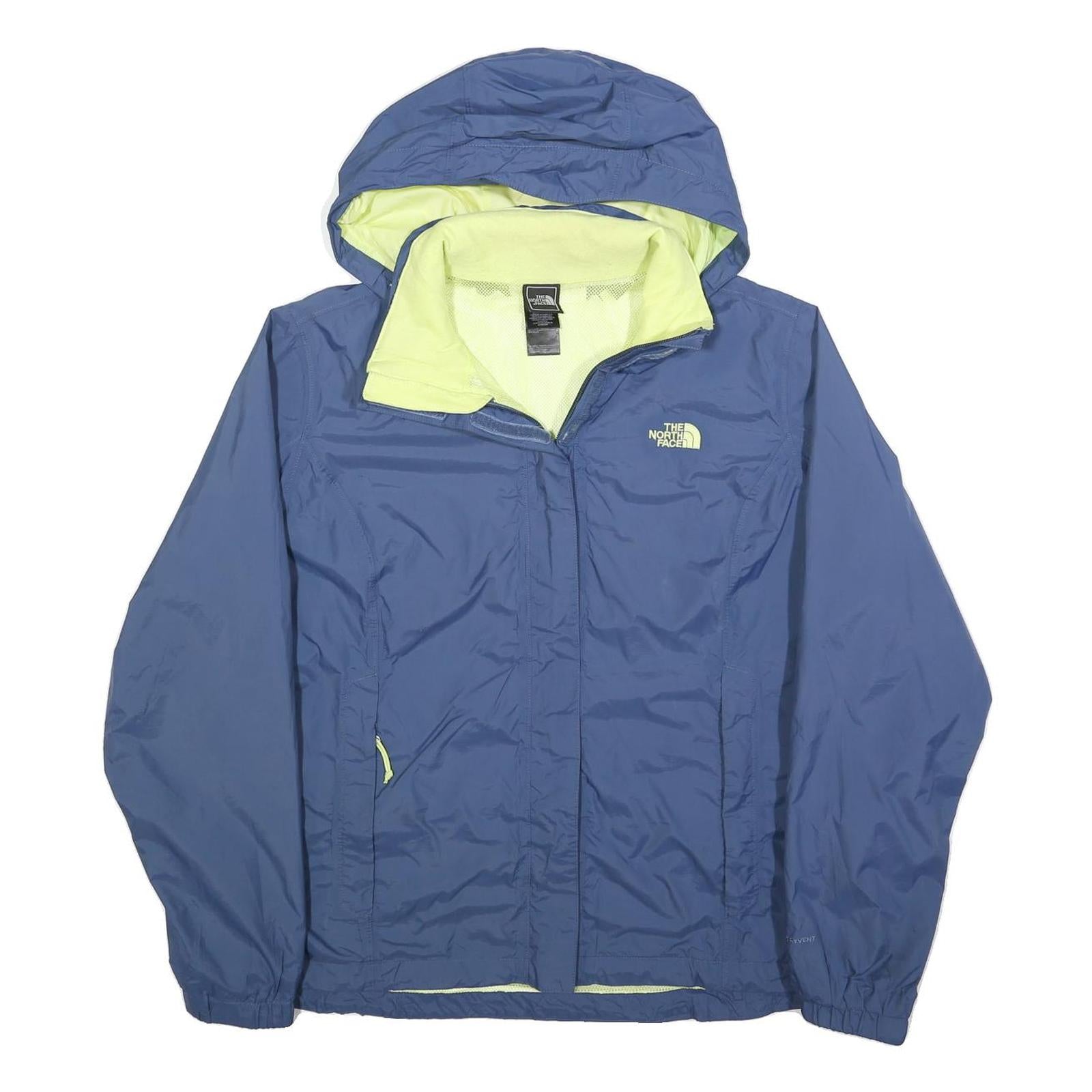 THE NORTH FACE Womens Blue Zip Jacket XL Polyester Plain Outdoor Hooded