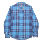 TOMMY HILFIGER Mens Blue Check Shirt L Classic Cotton Long Sleeve Casual