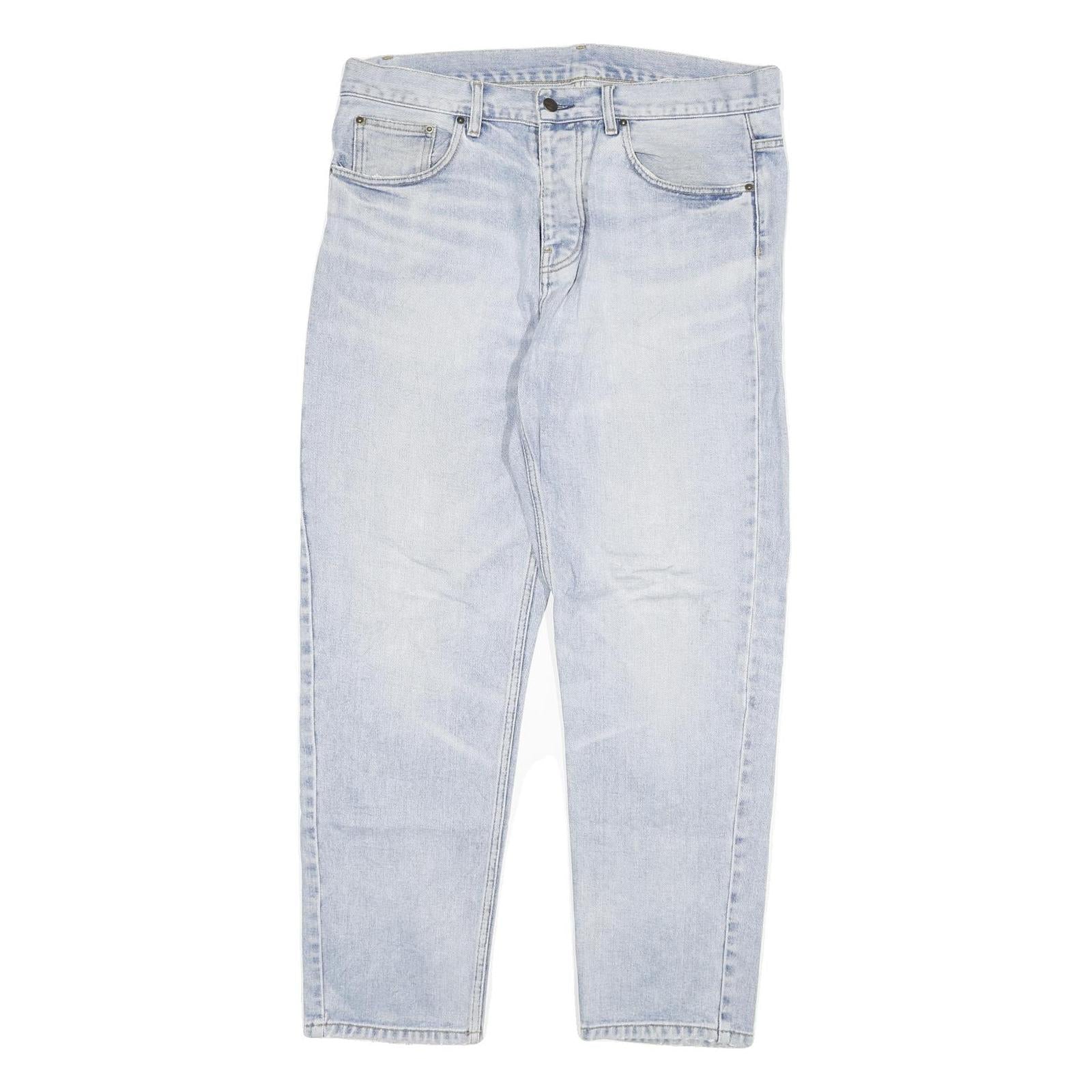 CARHARTT Womens Jeans Light Blue Regular Straight Denim Rinse W33 L30 Classic