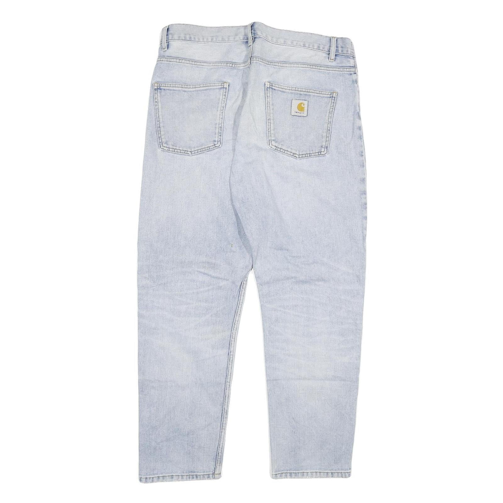 CARHARTT Womens Jeans Light Blue Regular Straight Denim Rinse W33 L30 Classic