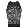 NEXT Womens Black & Grey Acrylic Blend Bodycon Knit Midi Dress UK 8 Patterned