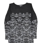 NEXT Womens Black & Grey Acrylic Blend Bodycon Knit Midi Dress UK 8 Patterned