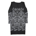 NEXT Womens Black & Grey Acrylic Blend Bodycon Knit Midi Dress UK 8 Patterned