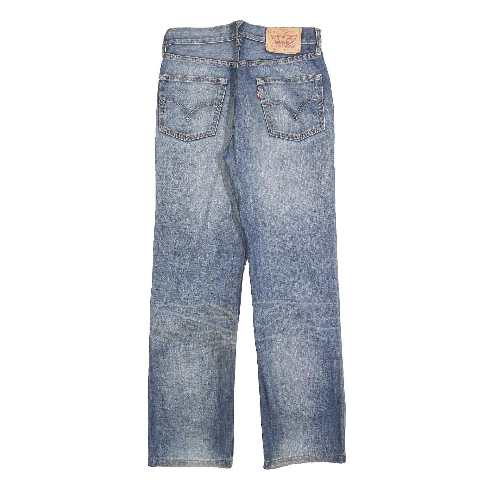 LEVI'S 524 Mens Jeans Blue Regular Straight Denim Medium W30 L32 Classic Fit Zip