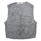 CHALET Mens Grey Utility Jacket L Polyester Blend Plain Multi Pocket Zip