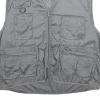 CHALET Mens Grey Utility Jacket L Polyester Blend Plain Multi Pocket Zip