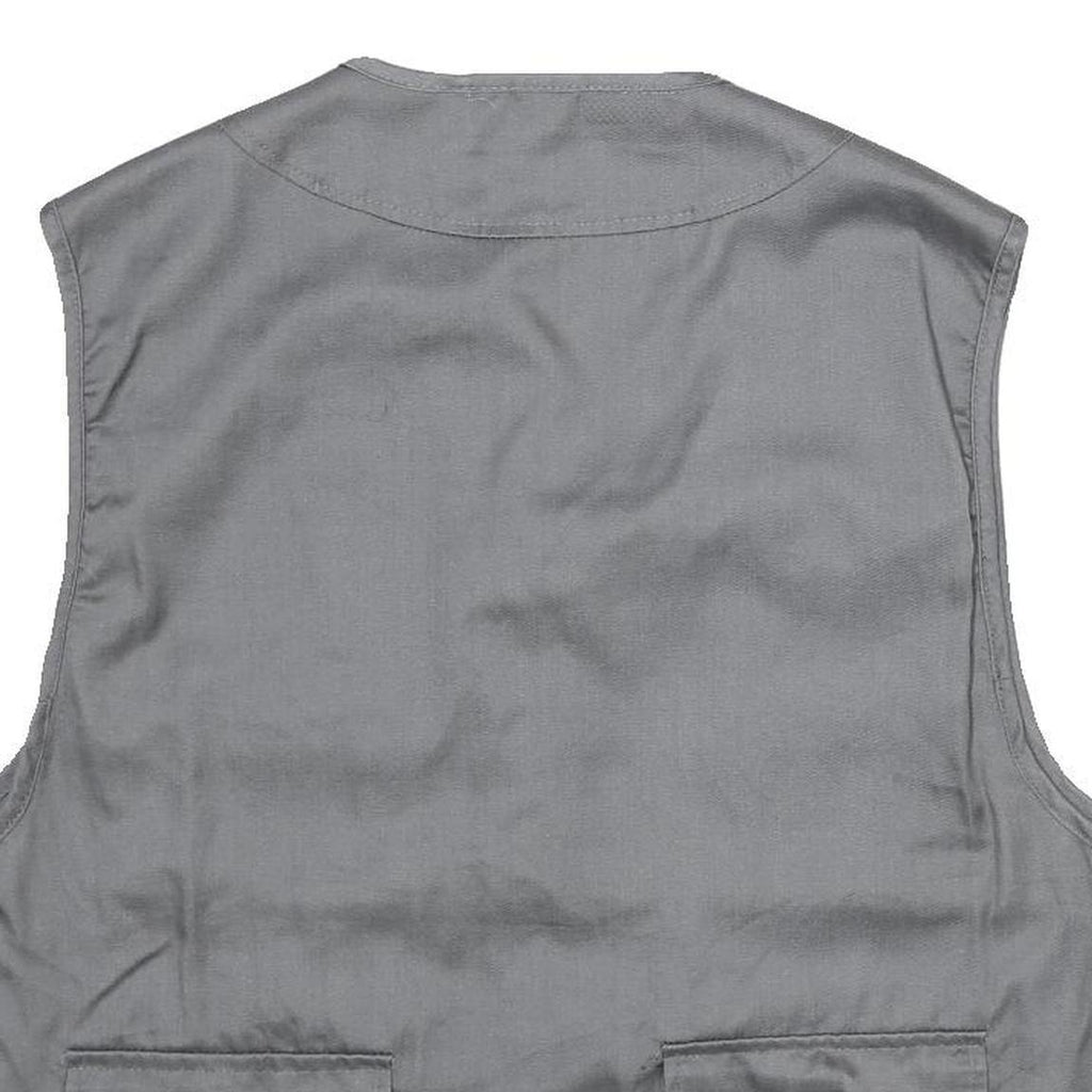 CHALET Mens Grey Utility Jacket L Polyester Blend Plain Multi Pocket Zip