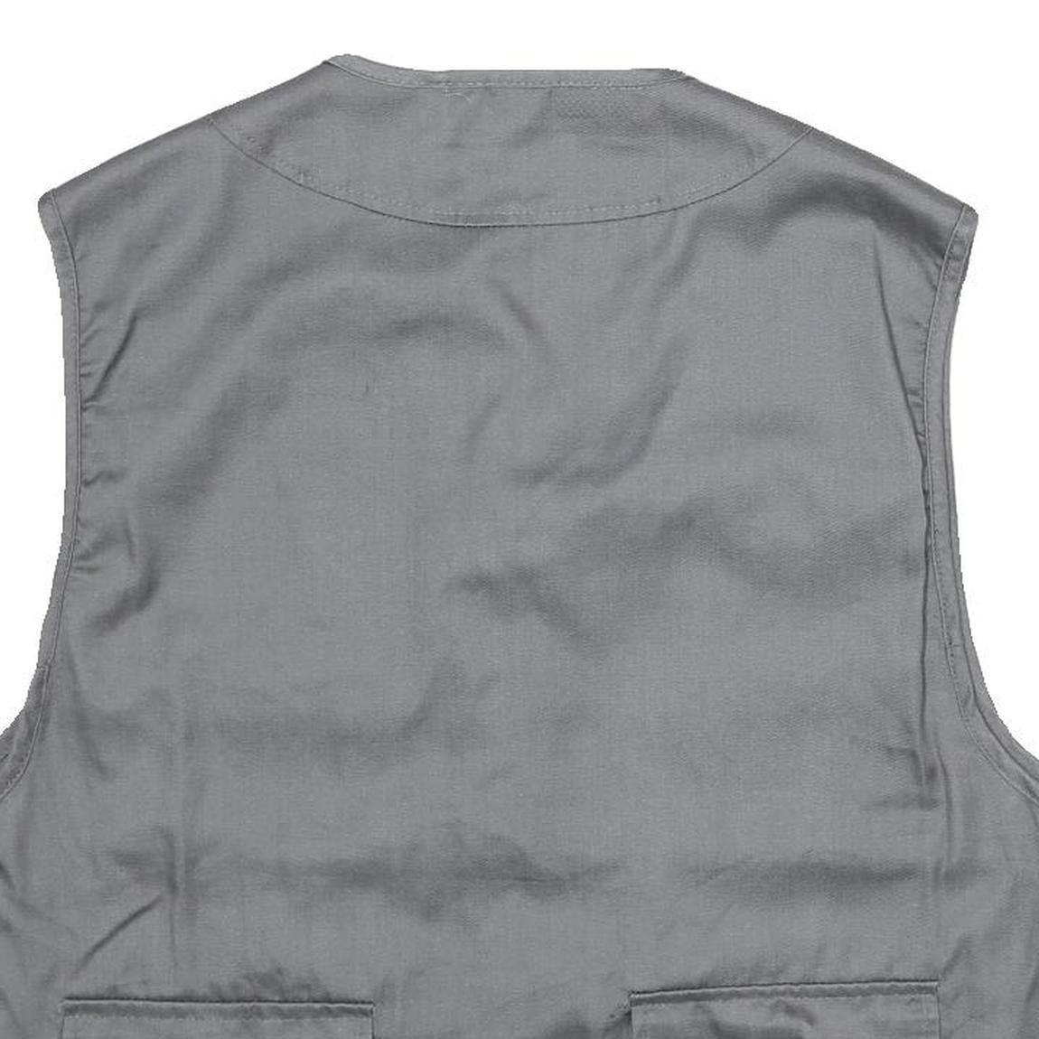 CHALET Mens Grey Utility Jacket L Polyester Blend Plain Multi Pocket Zip