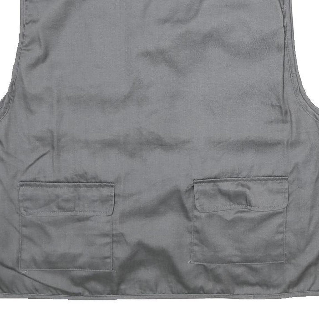 CHALET Mens Grey Utility Jacket L Polyester Blend Plain Multi Pocket Zip