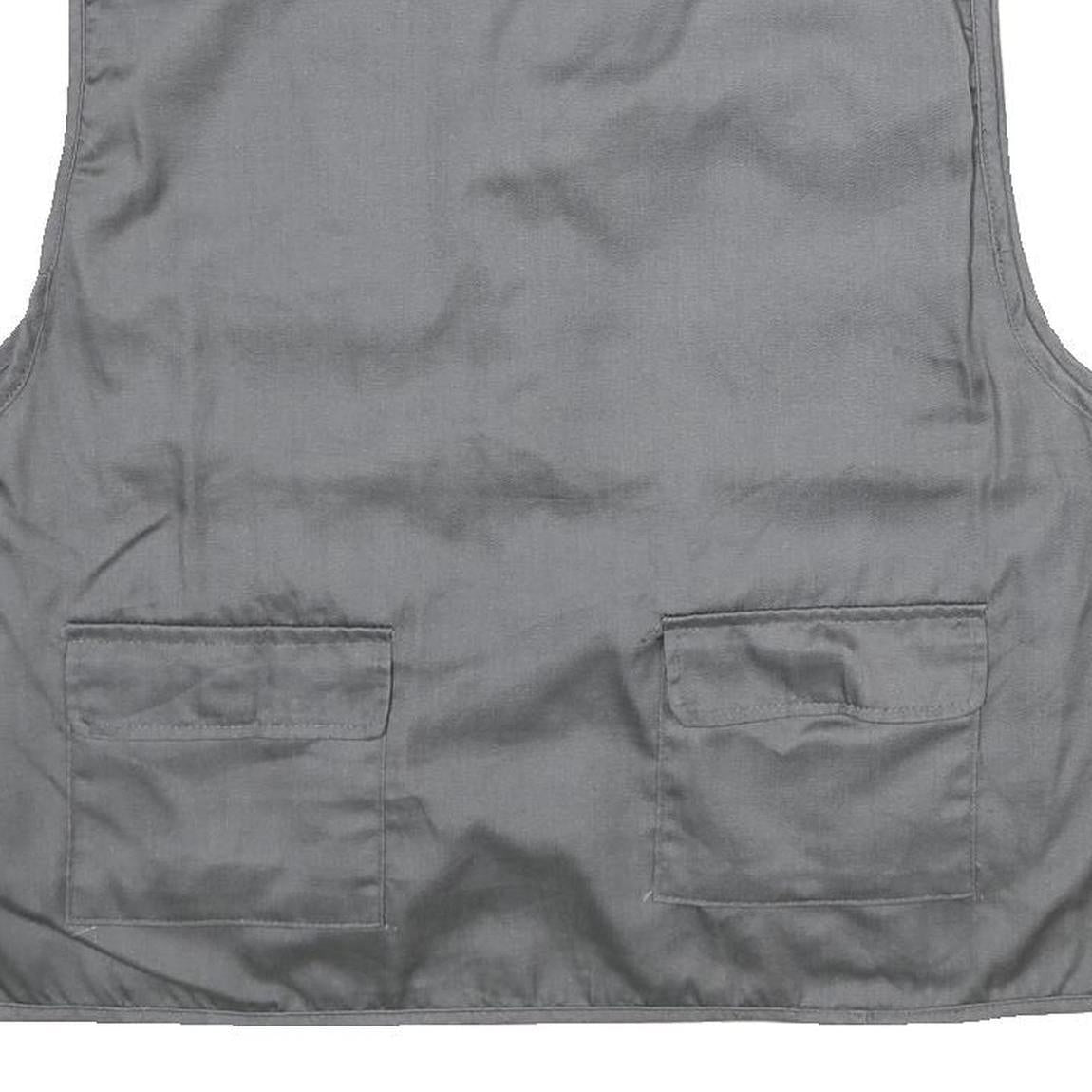 CHALET Mens Grey Utility Jacket L Polyester Blend Plain Multi Pocket Zip