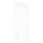 LEVI'S 501 Womens Slim White Denim Jeans W25 L26 Classic Button Fly Cotton Blend