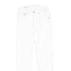 LEVI'S 501 Womens Slim White Denim Jeans W25 L26 Classic Button Fly Cotton Blend
