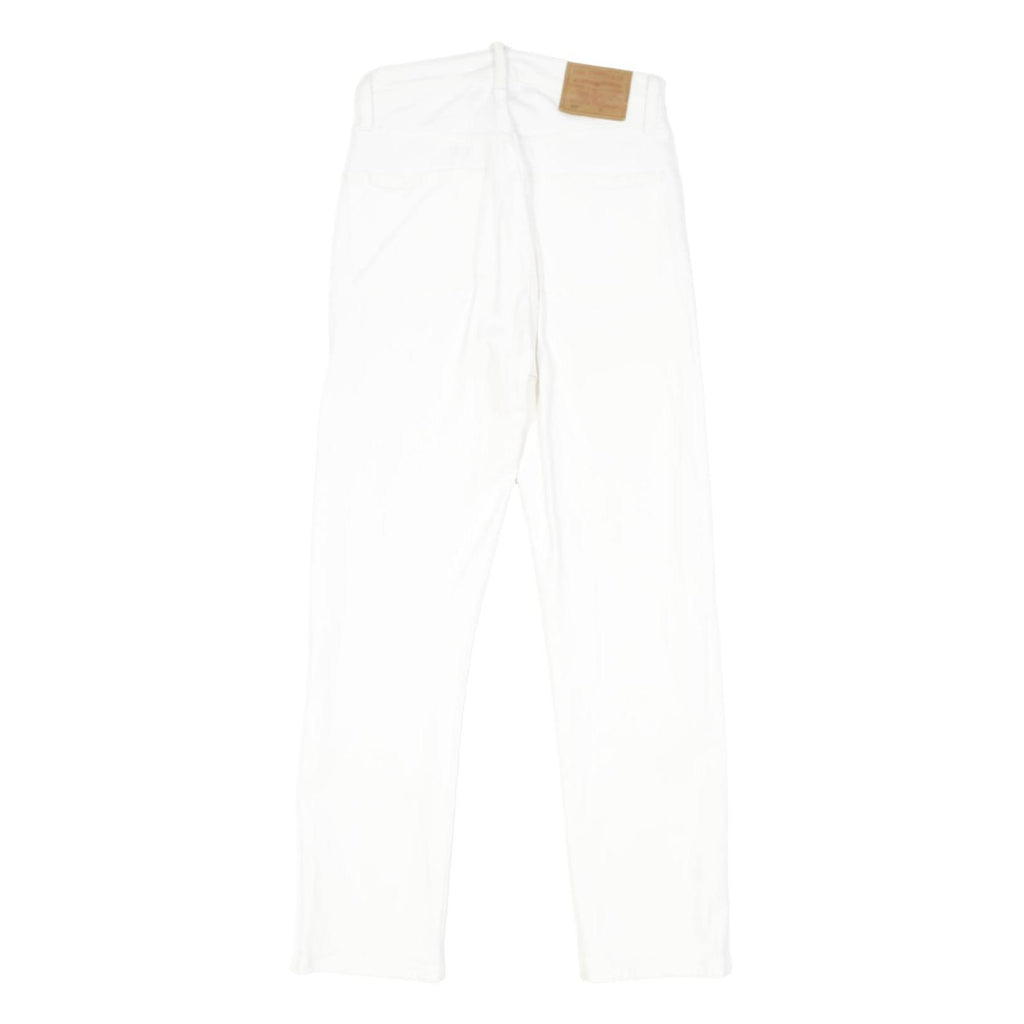 LEVI'S 501 Womens Slim White Denim Jeans W25 L26 Classic Button Fly Cotton Blend