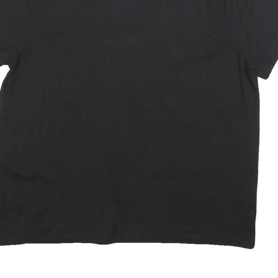 CHAMPION Womens Black Cotton Blend Classic Logo T-Shirt XL Short Sleeve Crew