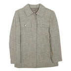 Womens Beige Wool Blend Button Jacket Size S Classic Fit Plain