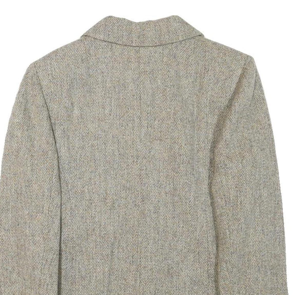 Womens Beige Wool Blend Button Jacket Size S Classic Fit Plain