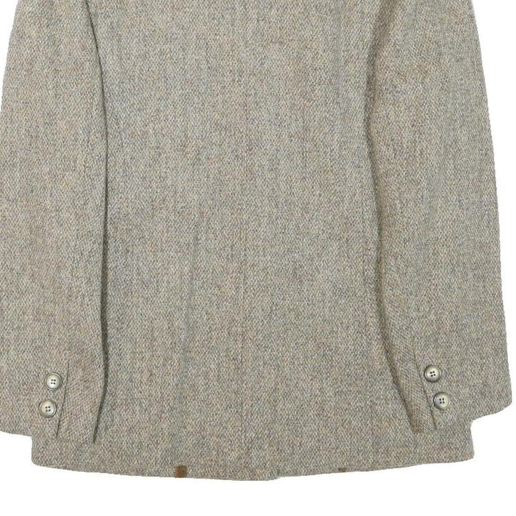 Womens Beige Wool Blend Button Jacket Size S Classic Fit Plain