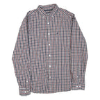 NAUTICA Mens Blue & Red Check Shirt M Long Sleeve Cotton Blend Casual