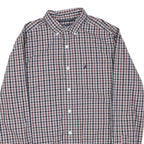 NAUTICA Mens Blue & Red Check Shirt M Long Sleeve Cotton Blend Casual