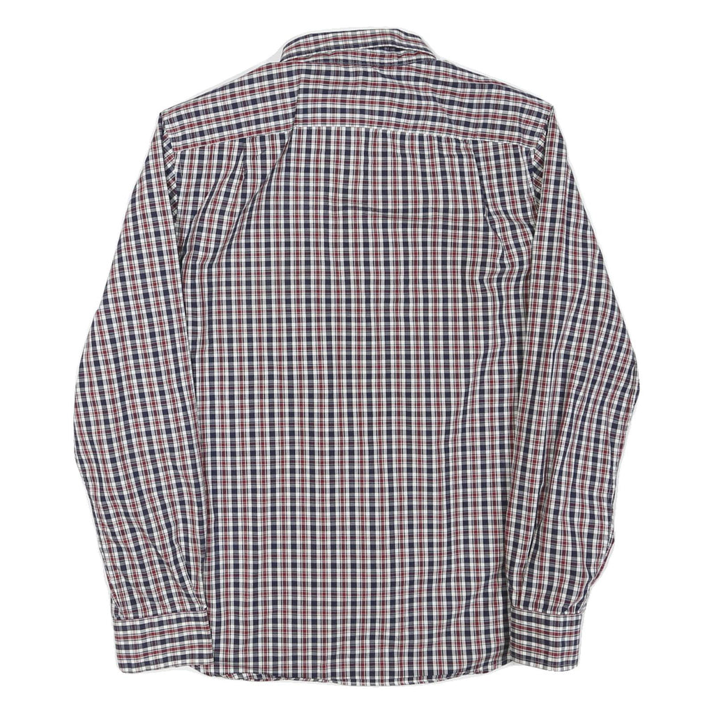 NAUTICA Mens Blue & Red Check Shirt M Long Sleeve Cotton Blend Casual
