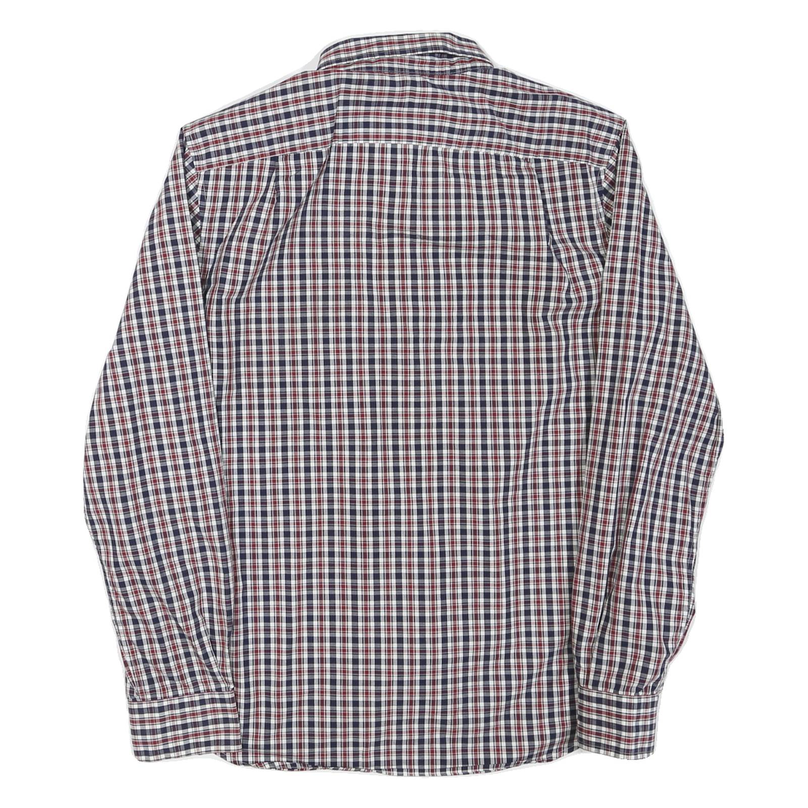 NAUTICA Mens Blue & Red Check Shirt M Long Sleeve Cotton Blend Casual
