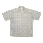 PIERRE CARDIN Mens Beige & Grey Short Sleeve Shirt L Cotton Blend Casual Summer