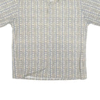 PIERRE CARDIN Mens Beige & Grey Short Sleeve Shirt L Cotton Blend Casual Summer