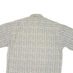 PIERRE CARDIN Mens Beige & Grey Short Sleeve Shirt L Cotton Blend Casual Summer