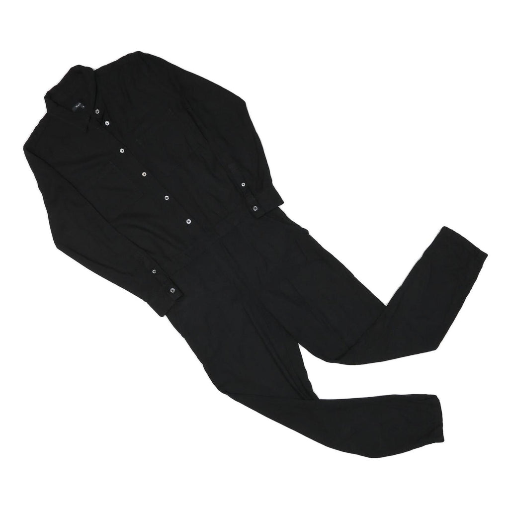 MARC O'POLO Womens Black Playsuit Cotton Blend S Buttoned Collar Casual Jumpsuit