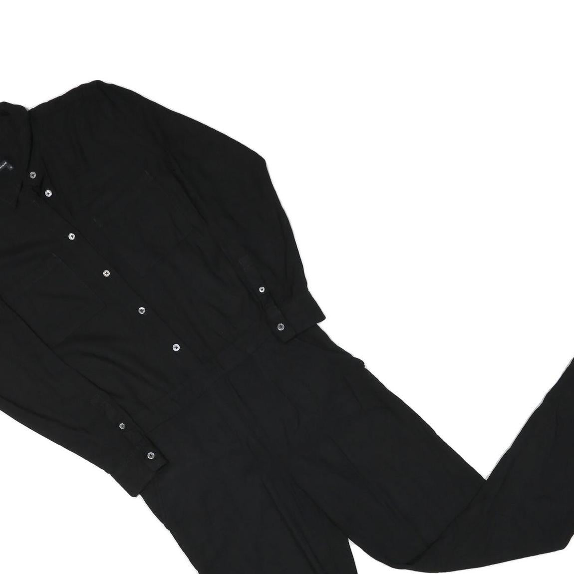 MARC O'POLO Womens Black Playsuit Cotton Blend S Buttoned Collar Casual Jumpsuit