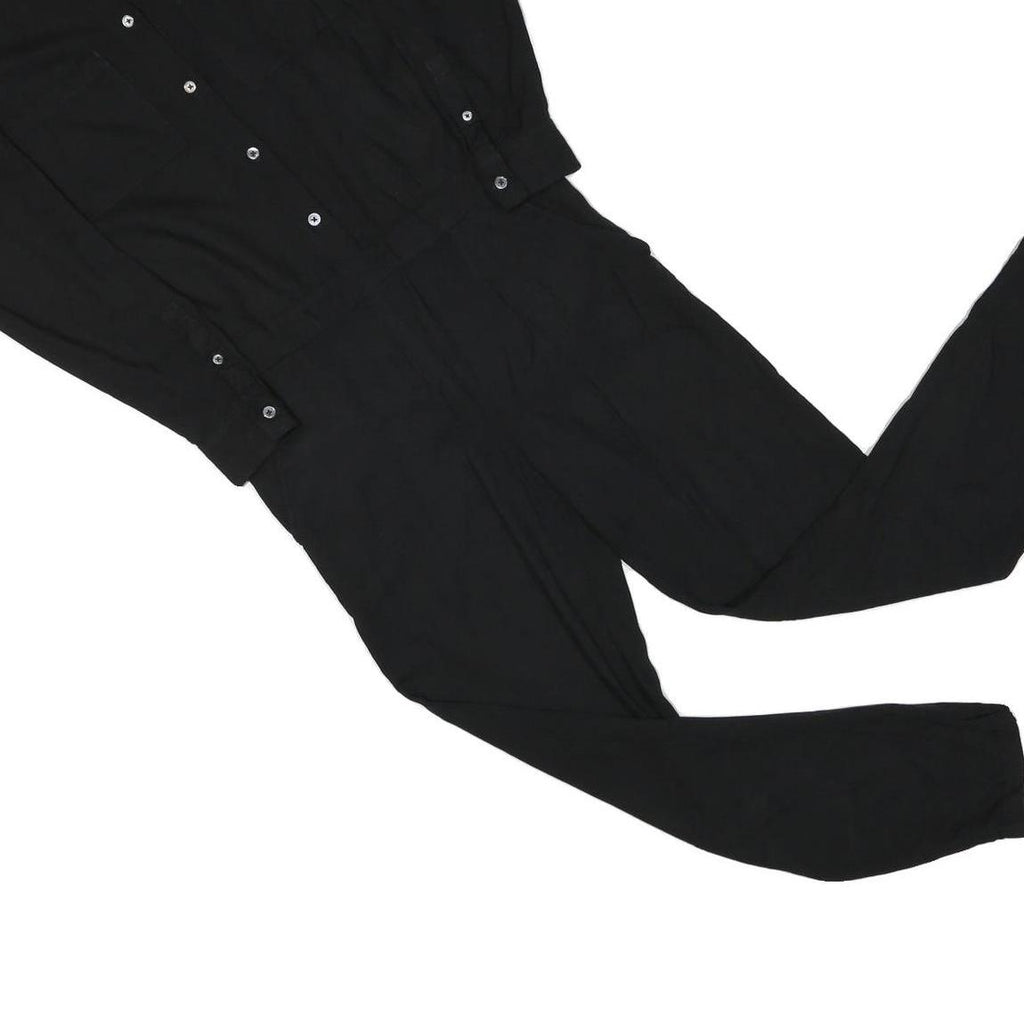 MARC O'POLO Womens Black Playsuit Cotton Blend S Buttoned Collar Casual Jumpsuit