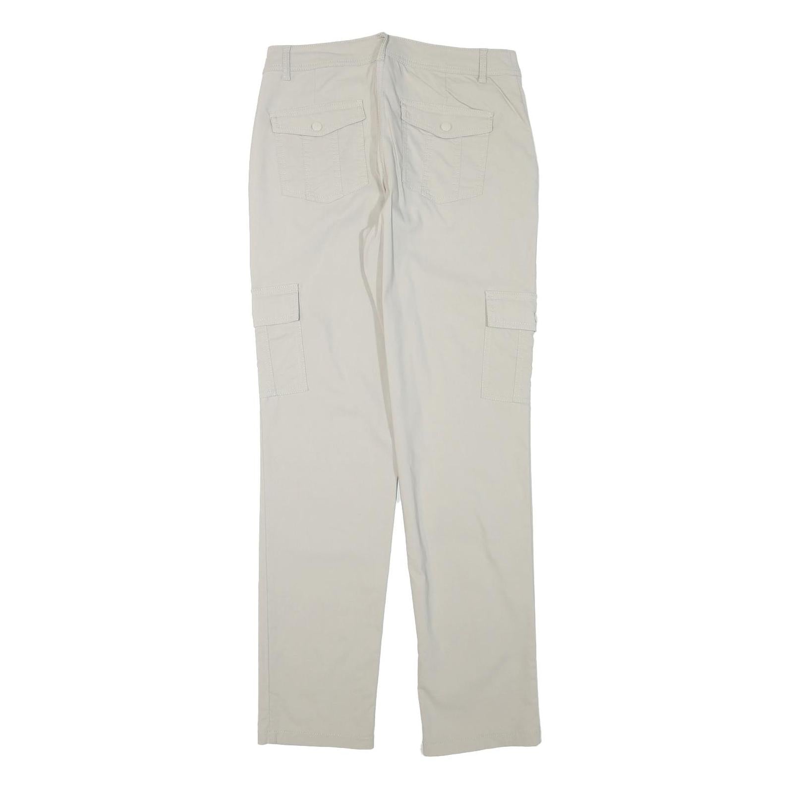 BIAGGINI Mens Slim Beige Cargo Trousers W30 L32 Polyester Blend Zip Pocket