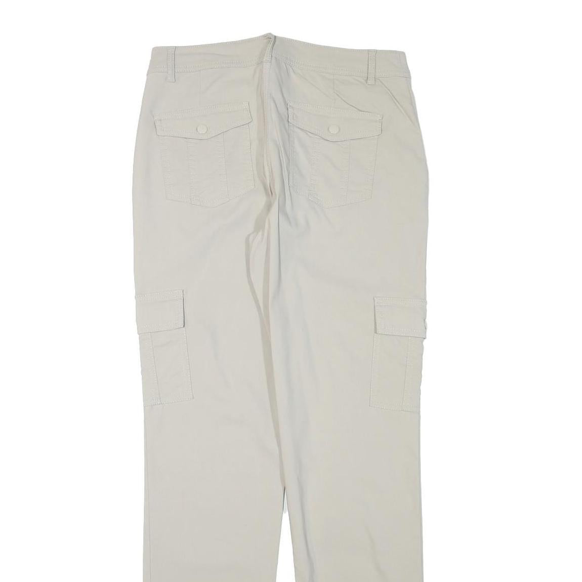 BIAGGINI Mens Slim Beige Cargo Trousers W30 L32 Polyester Blend Zip Pocket