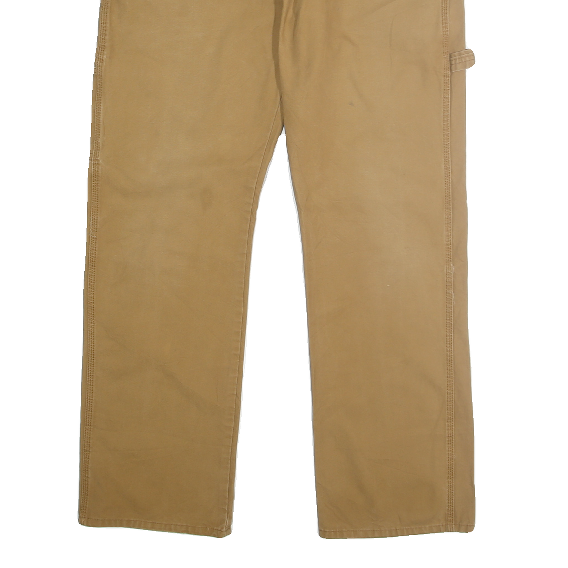 DICKIES Mens Relaxed Beige Cotton Workwear Trousers W34 L32 Casual Durable Fit