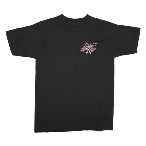 BACK ALLEY SPORTSWEAR Mens Black Gunslinger Graphic T-Shirt XL Crew Neck Short