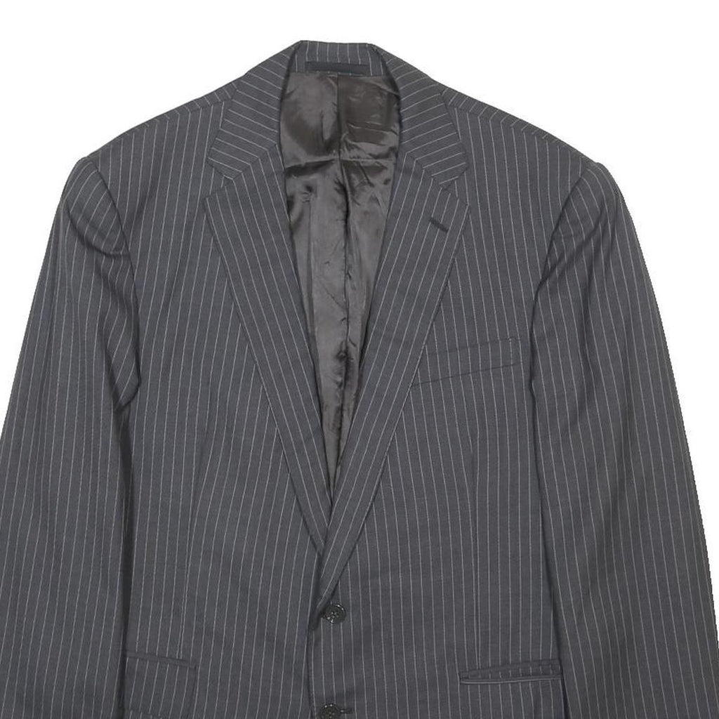 RALPH LAUREN Mens Grey Pinstripe Wool Jacket M Woven Classic Tailored Button