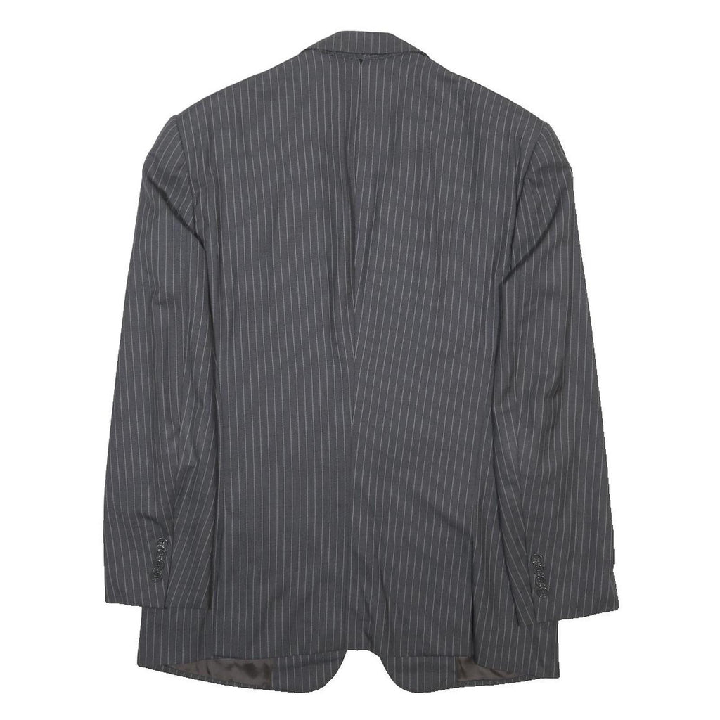 RALPH LAUREN Mens Grey Pinstripe Wool Jacket M Woven Classic Tailored Button