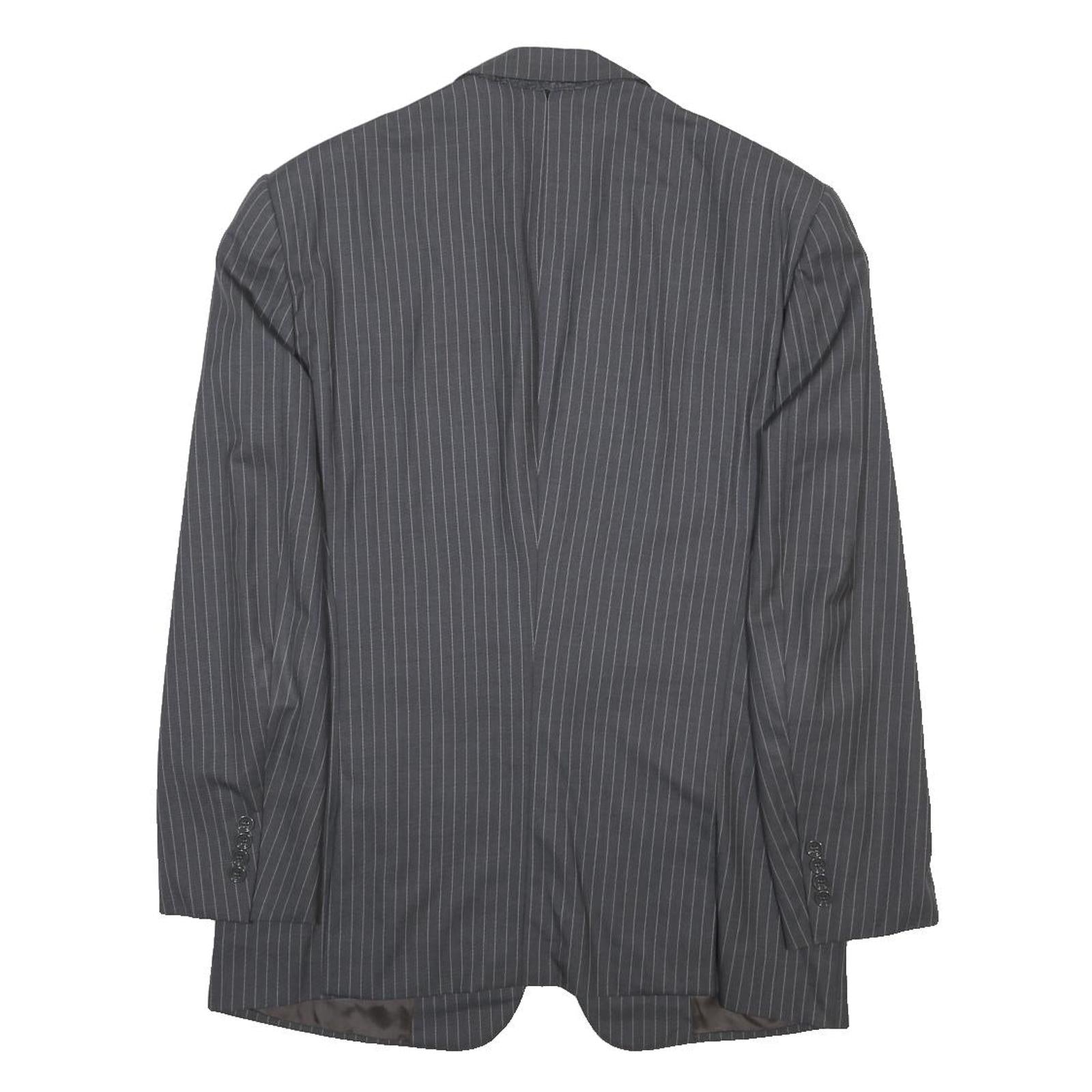 RALPH LAUREN Mens Grey Pinstripe Wool Jacket M Woven Classic Tailored Button