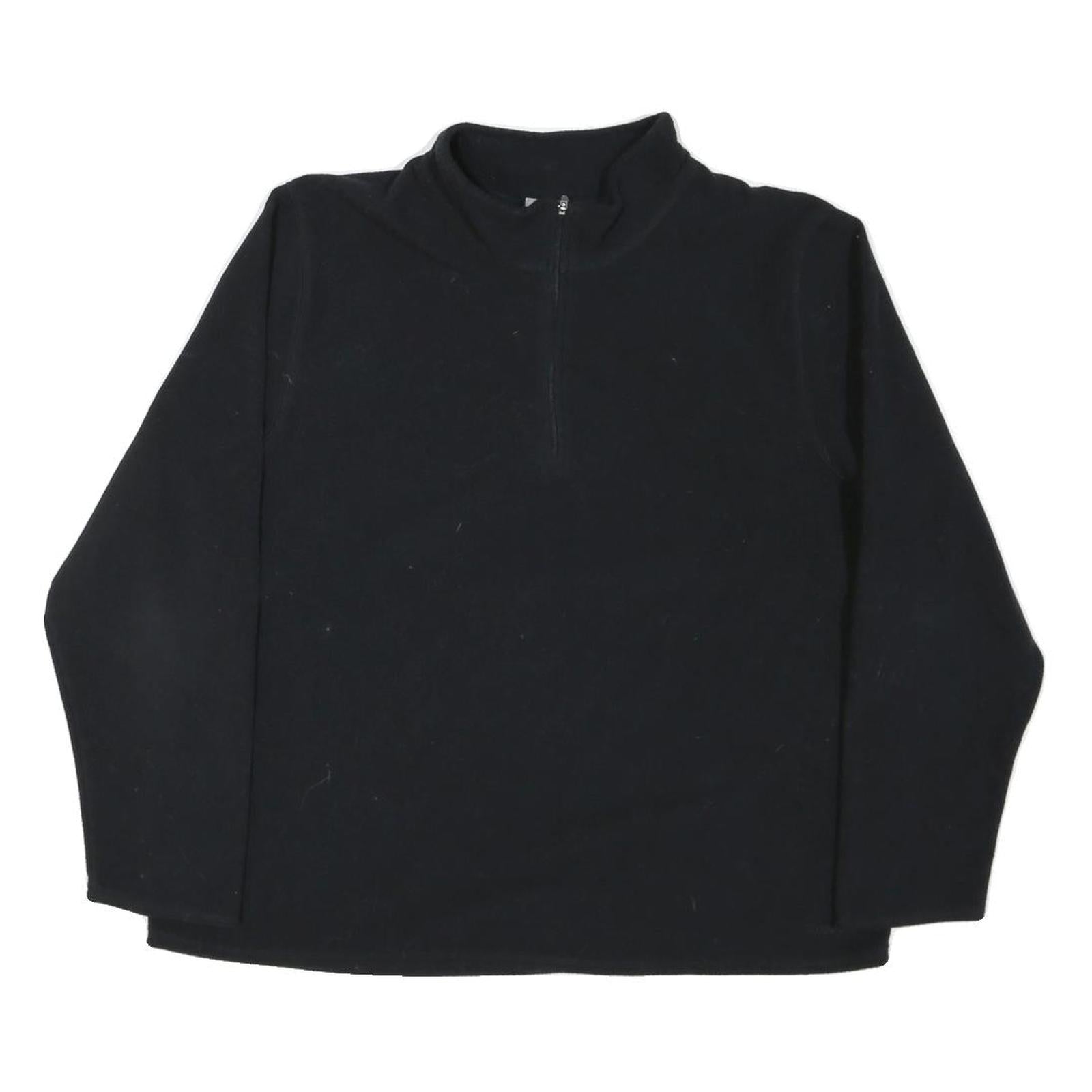 REEBOK Womens Black Plain Pullover Crew Neck Basic Knit UK 16 Polyester Blend